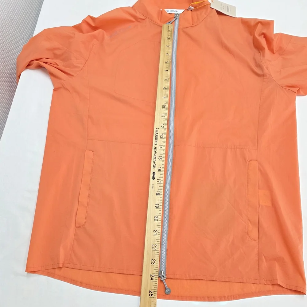 Quiet Luxury NWT Peter Millar Hyperlight Gust Jacket Men’s M Orange Windproof - Picture 7 of 14